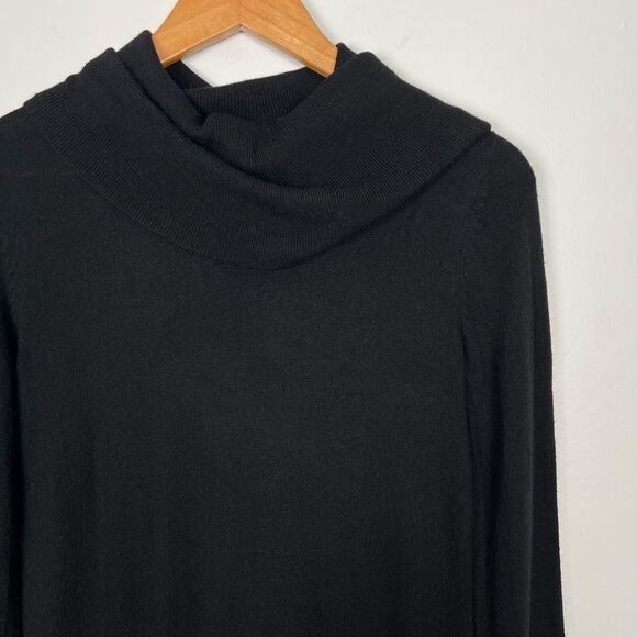 Chicos Black Wool Blend Minimalist Casual Academia Long Sleeve Turtleneck Dress - Picture 3 of 11